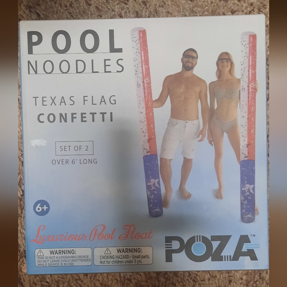 Texas Flag Confetti Pool Noodles - Set of 2